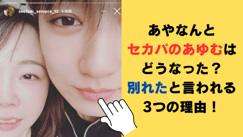 あやなんとセカパのあゆむはどうなった？別れたと言われる3つの理由が衝撃的！